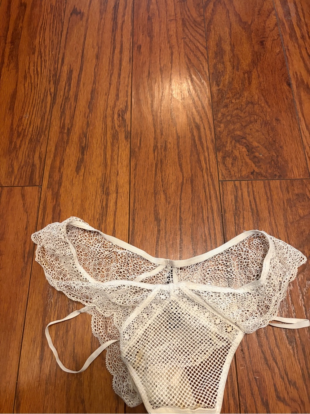 Victoria's Secret White Lace & Mesh Bikini Panty